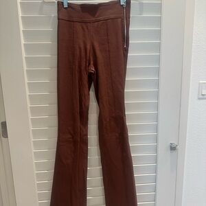 HELMUT LANG Brown leather Flared Pants